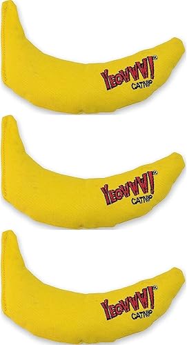 YEOWWW! DuckyWorld - Plátano 100% orgánico para gatos con hojas y flores, paquete de 3