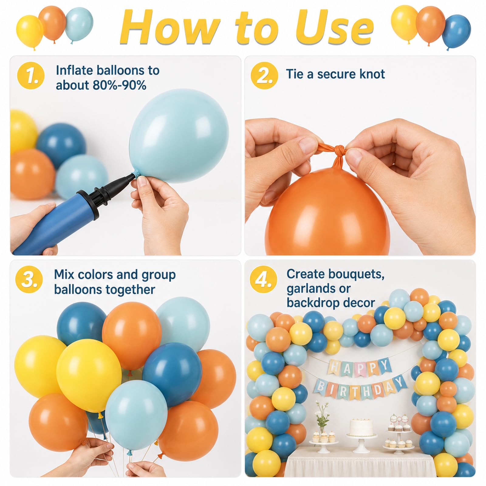 Retro niebiesko-żółte pomarańczowe balony, 30 cm balony na słońce niebieskie i pomarańczowe balony na pierwszą wycieczkę po słońcu 'Here Comes the Son Boy' motyw urodzinowy dekoracja na imprezę boho