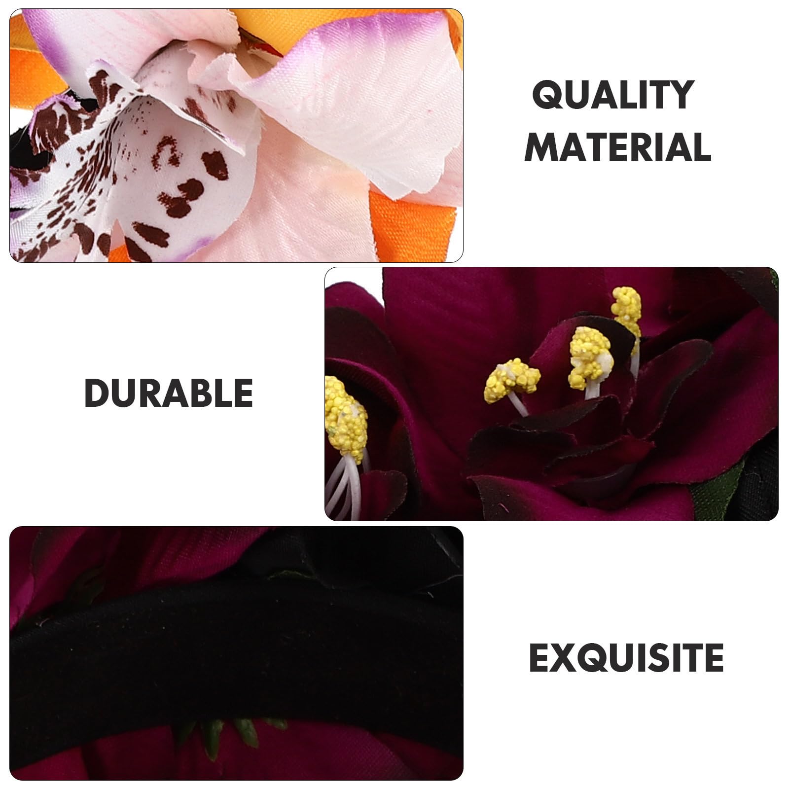 Abaodam 5 Pièces Bandeau à Fleurs Rose Artificiel pour Cheveux de Femme, Accessoire Léger en Tissu, Serrage-tête Décoratif pour Fête et Plage, pour Demoiselles D'honneur Couleur Aléatoire