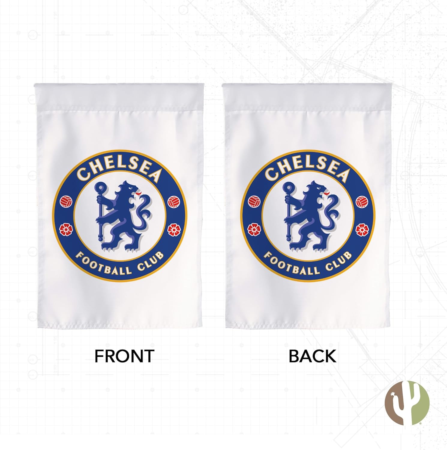 Desert Cactus Chelsea FC Garden Flag – 19 x 12 inch Football London Blue Lions Banner, For Outdoor Display and Events (Garden Flag B) - Image 2