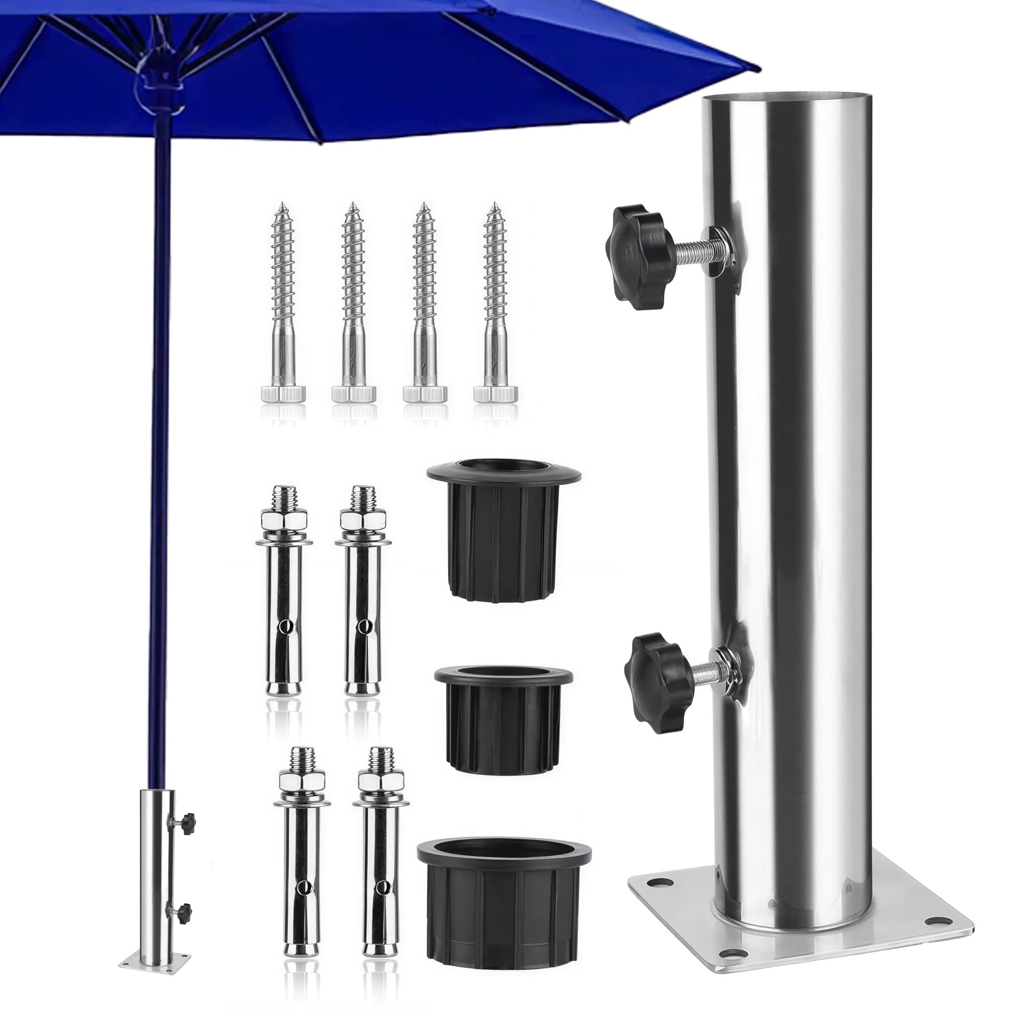 Soporte universal para sombrilla ajustable terraza pie de acero inoxidable para placa de cemento