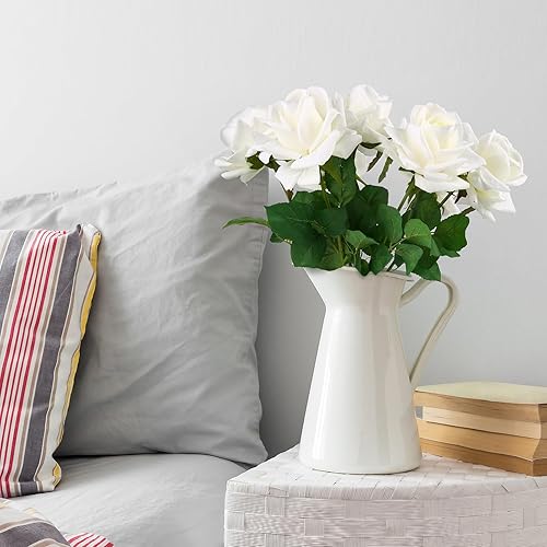 Miniatura 44 de Eyamumo Flores falsas, rosas artificiales de seda sintética al tacto real para decoración de bricolaje, fiesta de boda, decoración de oficina