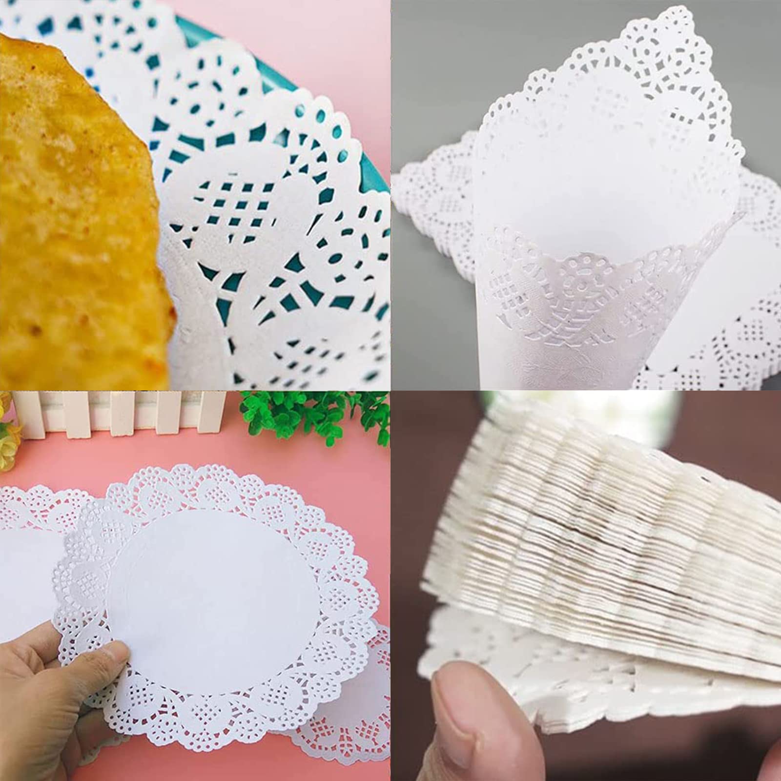 200x Tortenspitzen Rund 8,9 Cm – Hochwertiges Spitzenpapier, Lebensmittelecht – Für Kuchen & Desserts