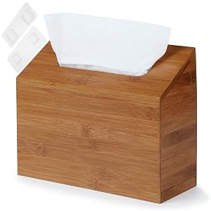 Gobam Carbonized Bamboo Hand Towels Box Cover Compatible with Kleenex Hand Towels Wall Mountable Paper Towel Holder with