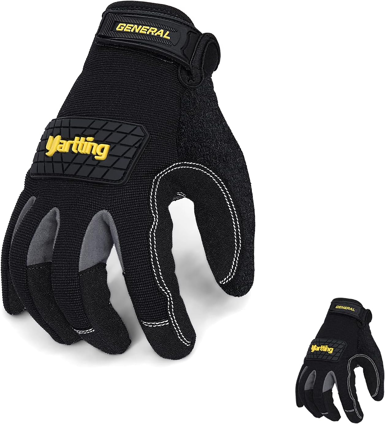 Utility Safety Work Gloves for Men, High Abrasion Resistance,2 Pairs Flexible Breathable Mechanic Working Gloves, Excellent Grip for Driver Gardening (M-2 Pairs,Black) - - 