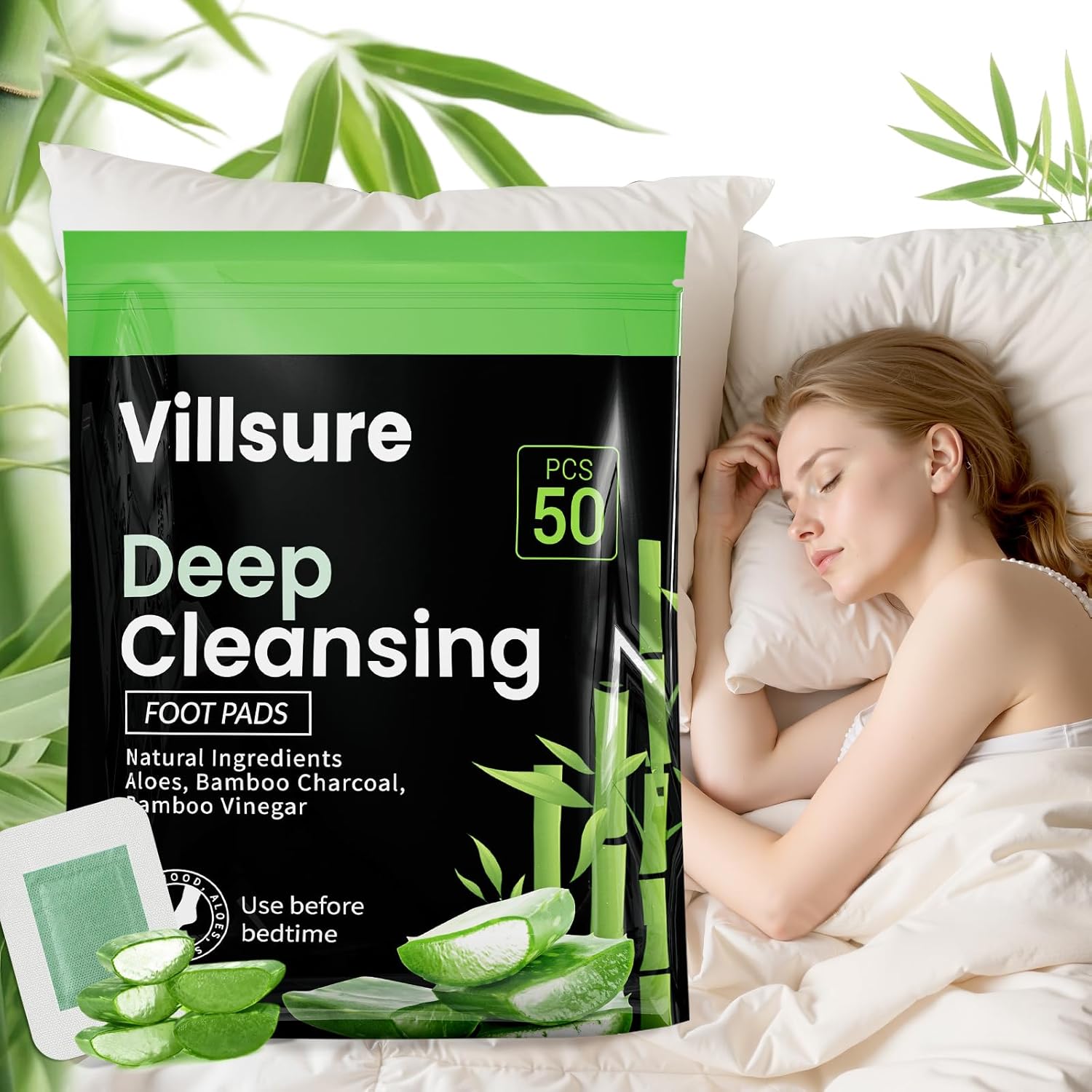 Villsure Deep Cleansing Foot Pads,50 Packs Bamboo Foot Pads. Use during sleep to improve sleep and support body cleansing. May Relieves Stress and Fatigue,It is a good gift for family members. Villsure Deep Cleansing Foot Pads,50 Packs Bamboo Foot Pads. Use during sleep to improve sleep and support body cleansing. May Relieves Stress and Fatigue,It is a good gift for family members.