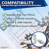 Vista 4 de ReplacementScrews Pines/clavijas de soporte para estantes compatibles con IKEA Part 101532 (paquete de 10)