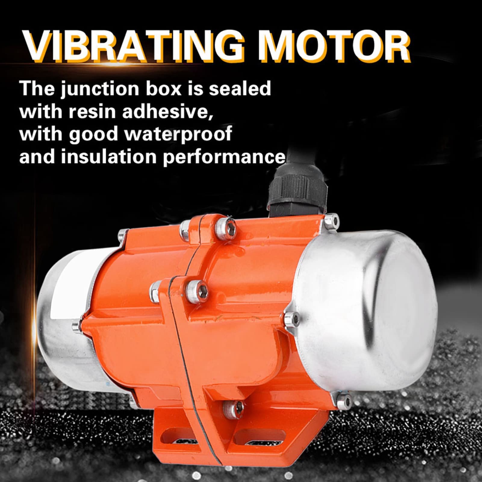 Motor Vibrador, Motor Vibratorio Eléctrico Asíncrono Ajustable de 1 o 3 Fases 30W-100W, Cobre Puro, Bloque de Excentricidad, Sello, Cubierta Antivibración para Equipos Mecánicos (Trifásico 100W)