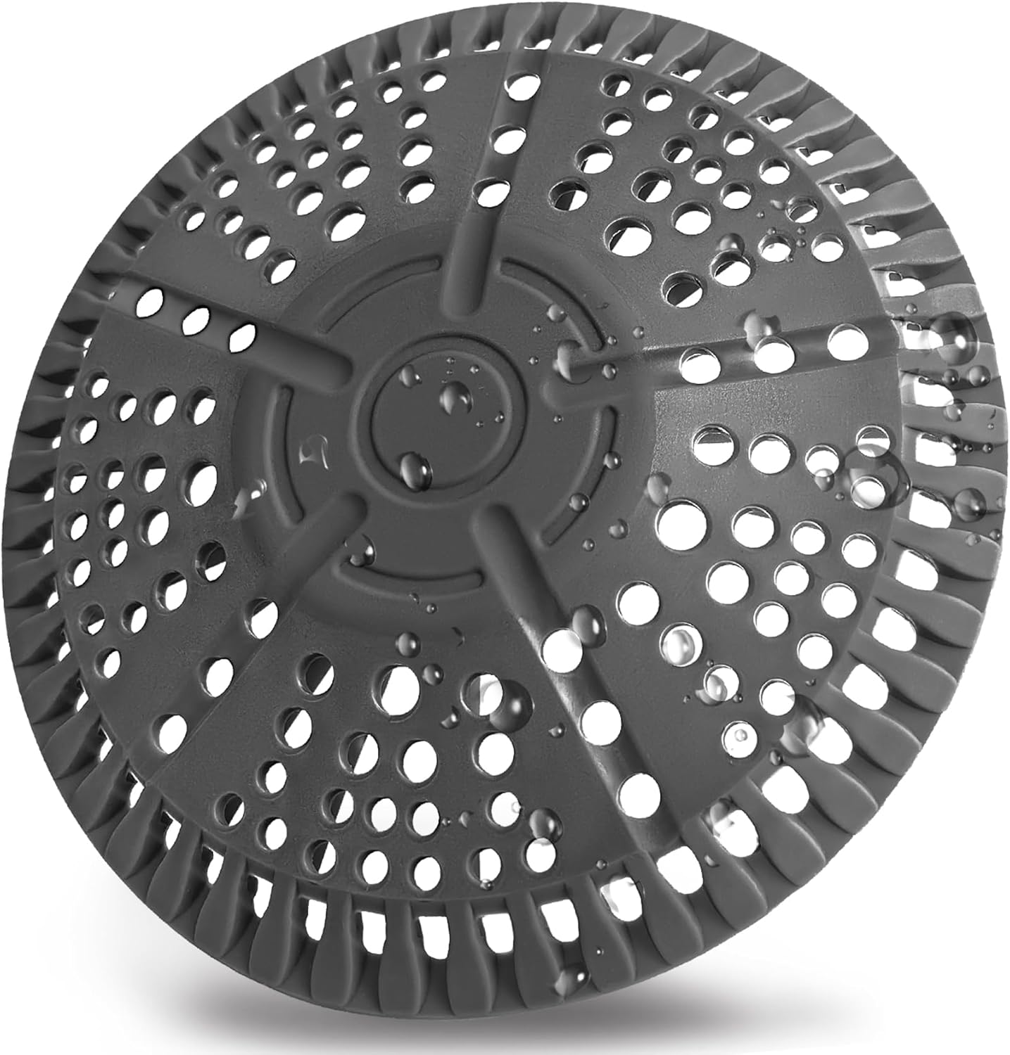 Shower Drain Hair Catcher, 5.5in Shower Hair Catcher Large Premium Silicone Drain Protector Strainer, Shower Drain Cover for Shower Room, Floor Drain, Bathroom Sink, Dark Grey 1 Pack - 5.5in