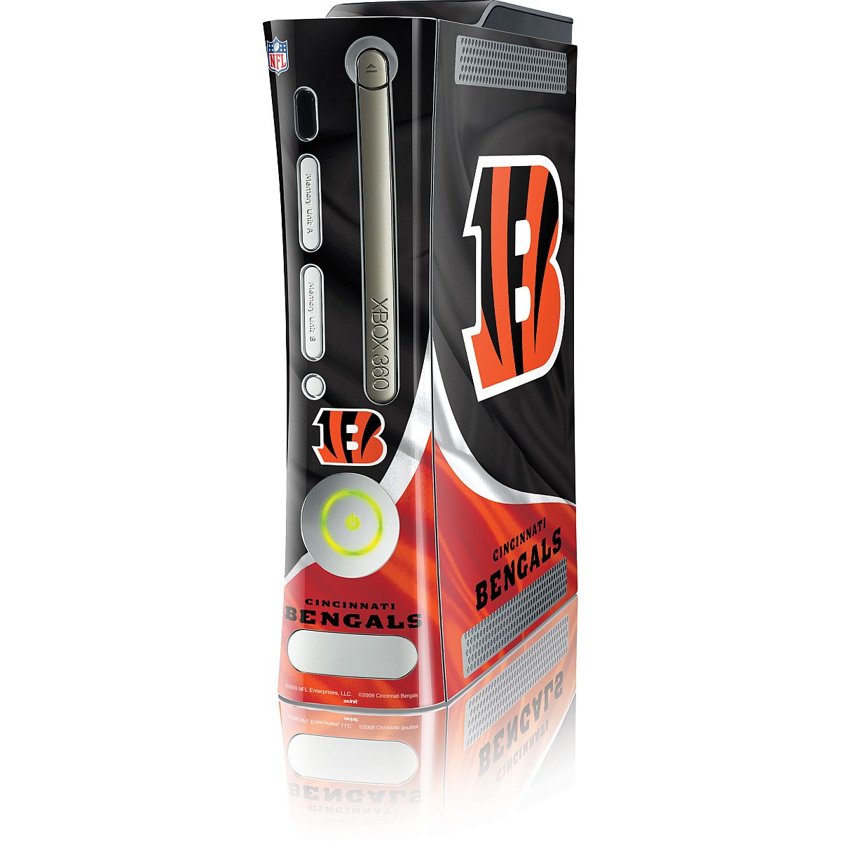 Skinit Decal Gaming Skin Compatible with Xbox 360 (Includes HDD) - Officially Licensed NFL Cincinnati Bengals Design