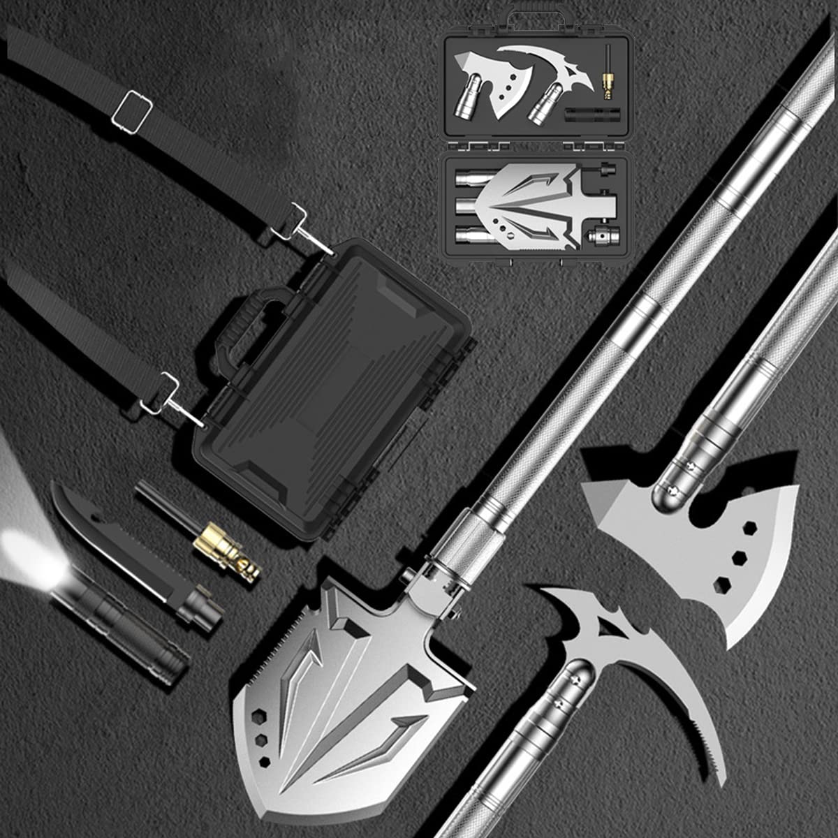 Amazon | サバイバルショベル キャンプツール 折りたたみポータブル