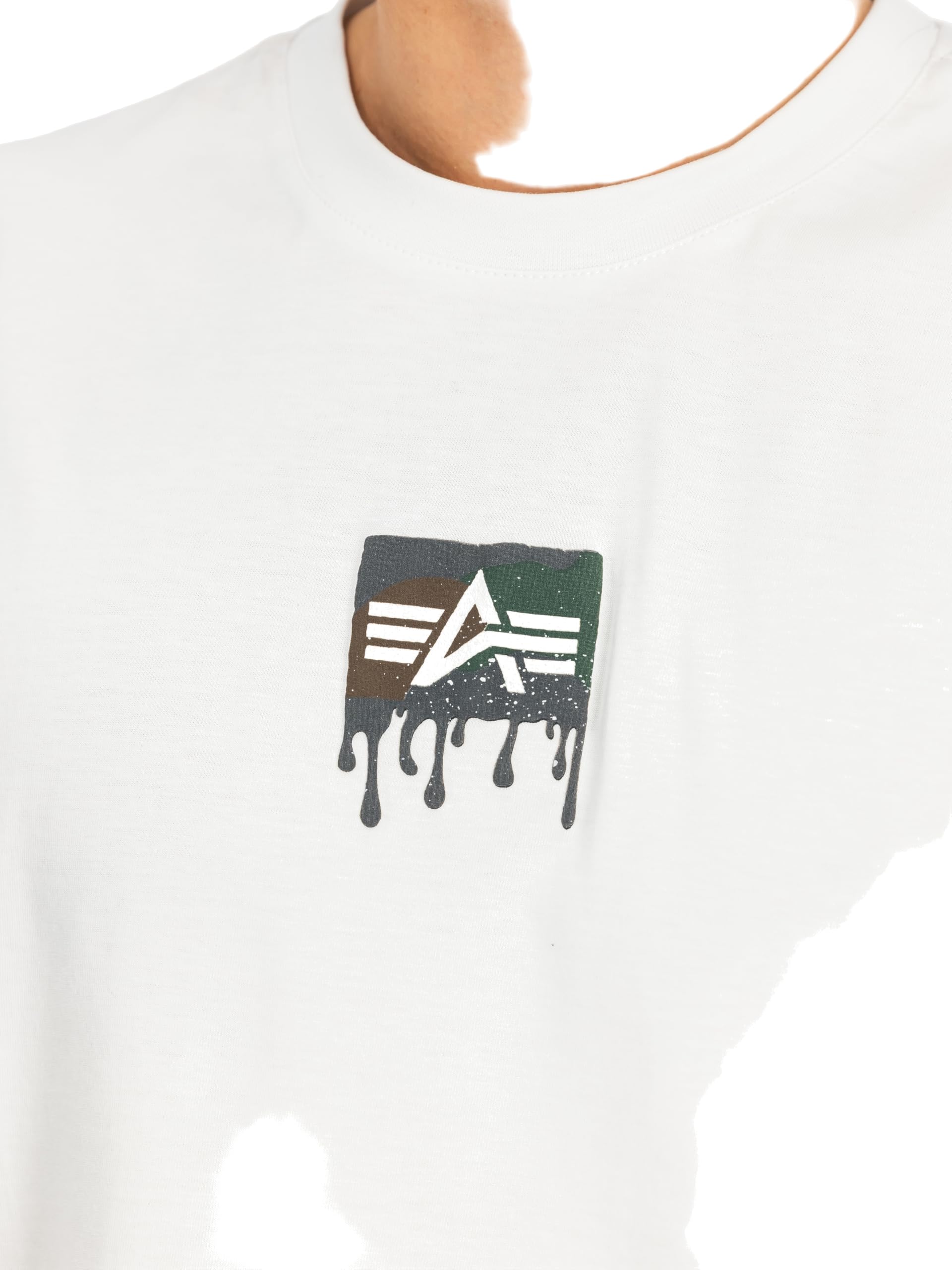 Alpha Industries - Camiseta para Hombre Dripping Camo Backprint (Paquete de 1)