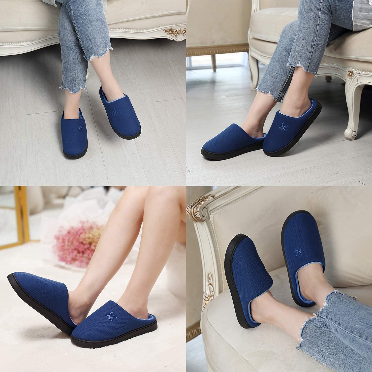 Memory Foam Slippers for Women's and Men's Casual House Shoes - Image 2