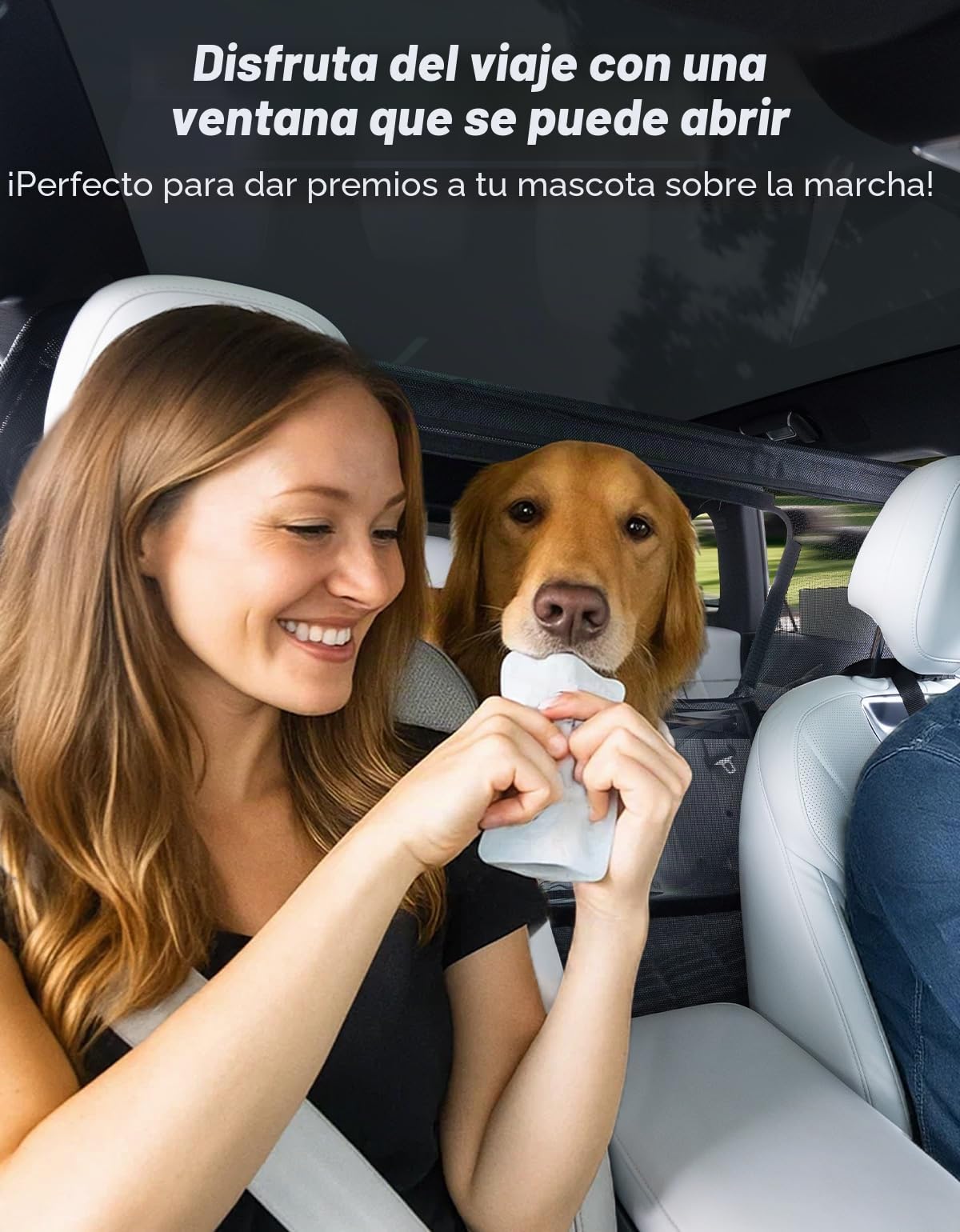 JOYTUTUS Rejilla para perros de coche, red de protección, barrera de separación con ventana de visualización, rejilla separadora universal para perros, 132 * 79 cm, para coches, SUV, camiones