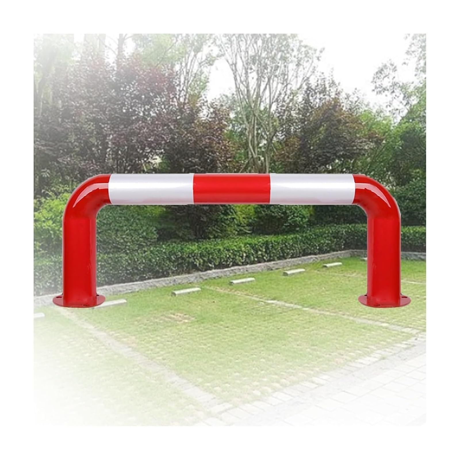 CWCQGH U Shape Security Bollards Parking Space Blocker, Car Protection Post For Driveway, Garage (80x30cm)