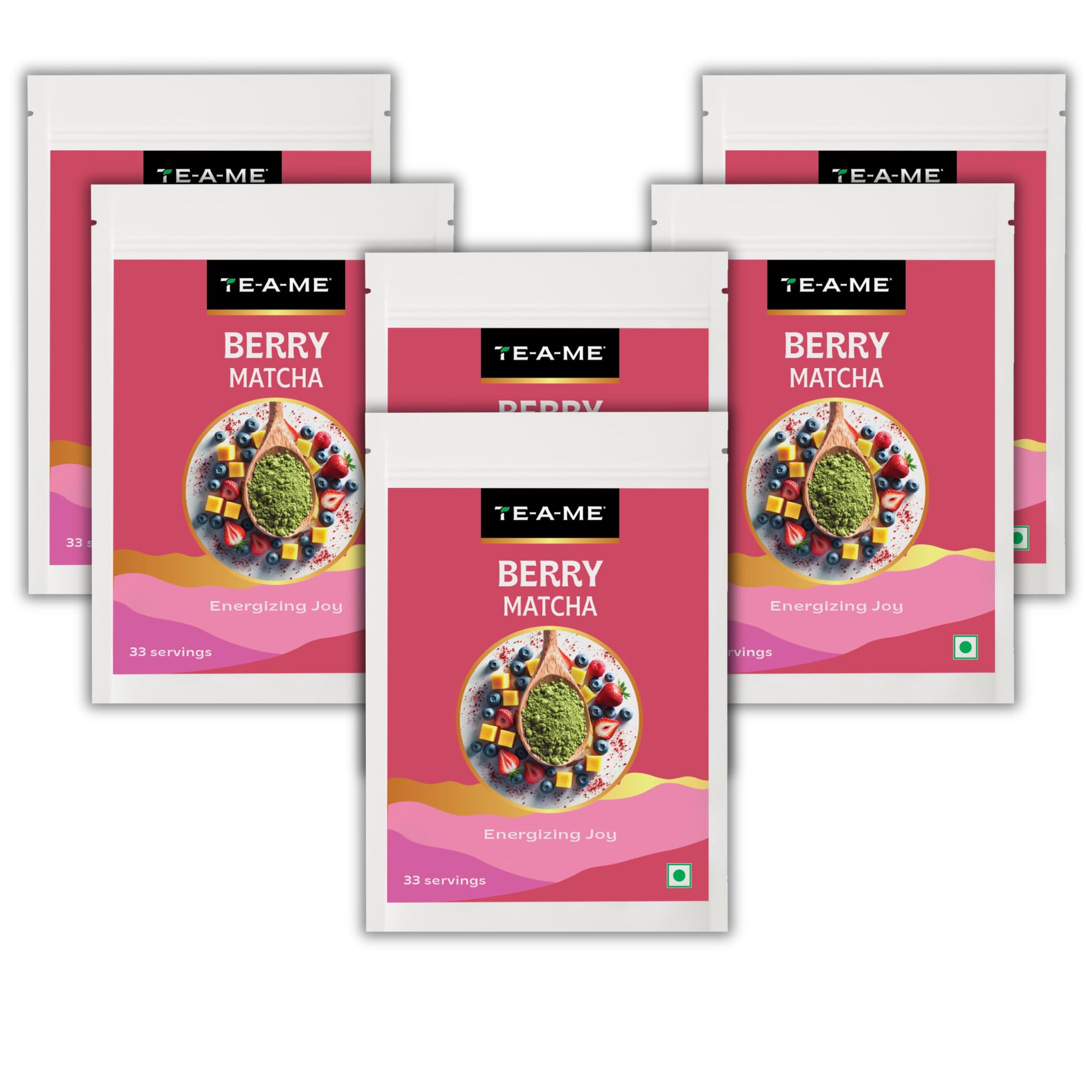 TE-A-ME Berry Matcha Tea Powder, 300g (198 Servings) | Tasty Matcha | No Artificial Sweeteners | Premium Grade | Ceremonial Grade | Diwali Gift