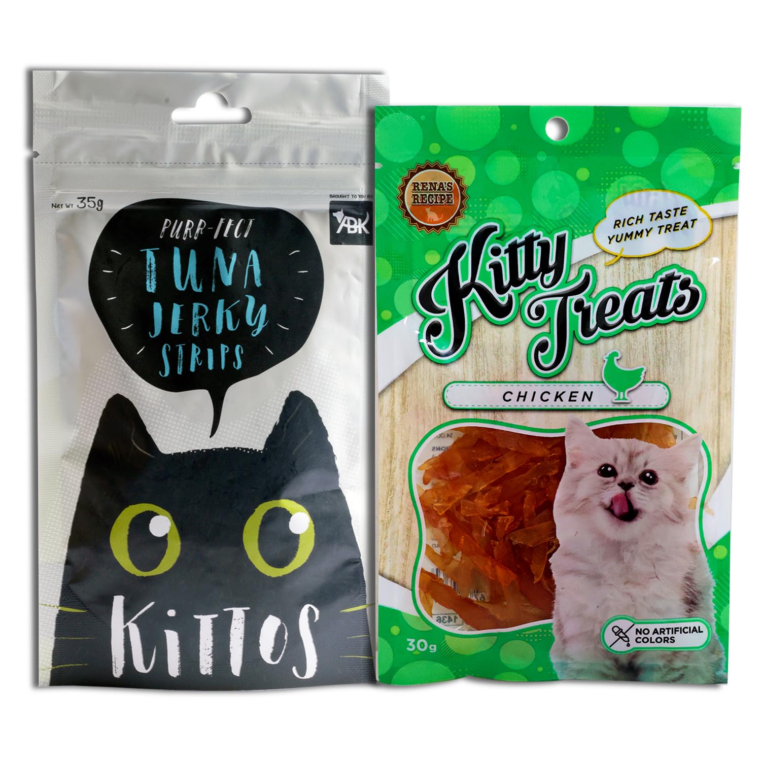 Cat Snacks Combo-Kittos Protein Rich Tuna Jerky Strips (35g) and Cataholic Kitty Treats Soft Chicken Jerky Slice (30g) – All Breeds for Training & Rewards (B08QW4LD2T) Amazon Price History, Amazon Price Tracker