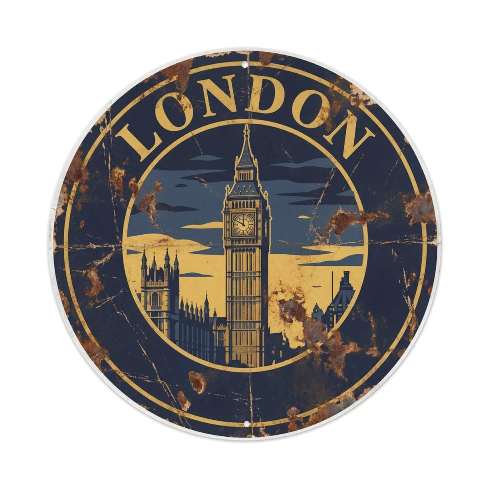 Vintage Travel London Big Ben 1 Metal Tin Sign Plaque