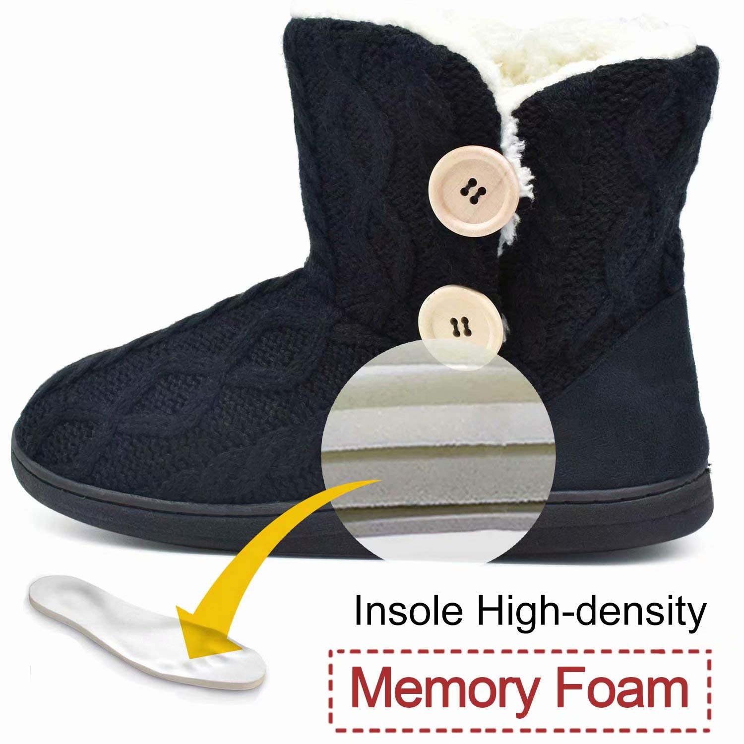 ONCAI Pantofole Da Donna Calde Pantofole In Tessuto a Maglia Comode Pantofole Antiscivolo Fashion