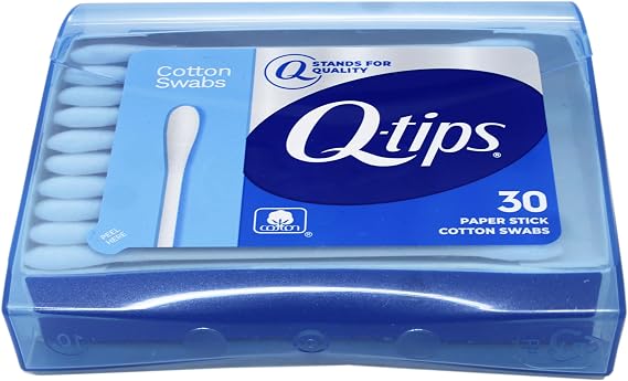 Q-Tips Cotton Swabs - Travel Q-Tips for Beauty, Makeup, Nails and More, Perfect for On the Go, 30 Count - 7 Pack