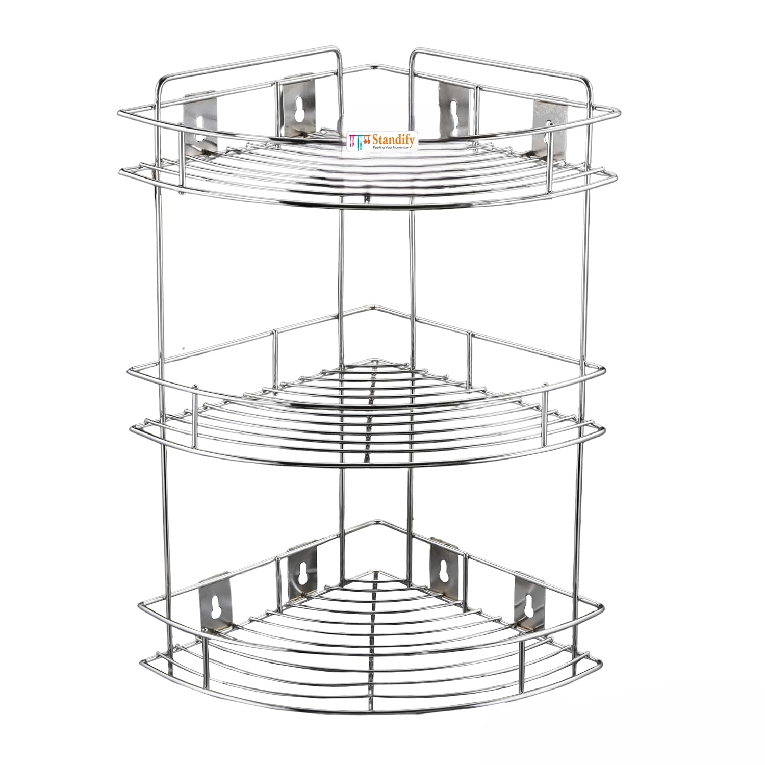 STANDIFY Stainless Steel 3 Shelf Corner Rack Bathroom Accessories