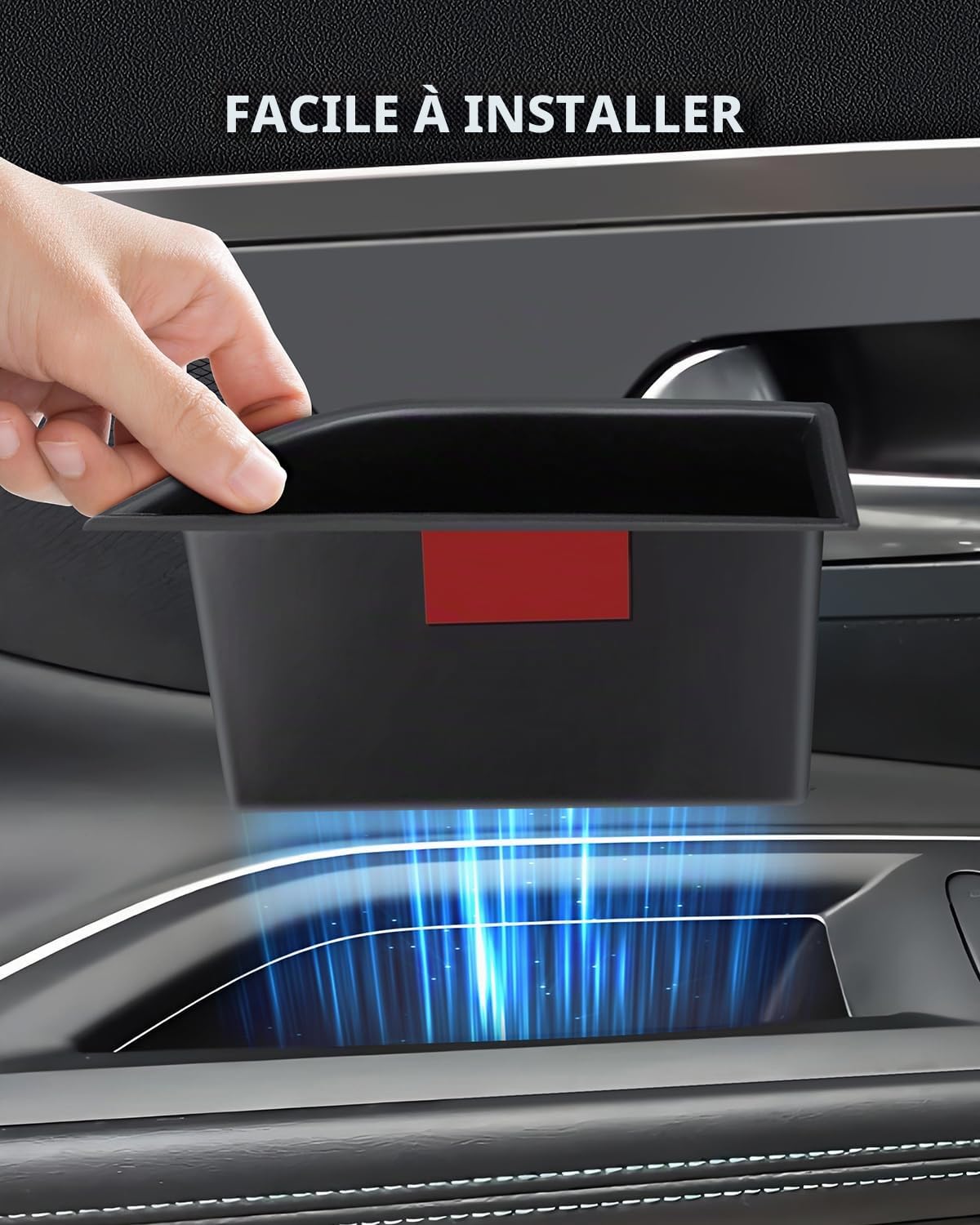 (2 Pièces Organiseur Poignée de Porte Avant Peugeot 3008 5008 | Compatible avec 3008 / 5008 2016-2023, Boîte Rangement de Porte avec Tapis Antidérapants, Matériel ABS