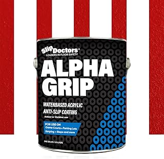 Alpha Grip Non-Slip Paint for Concrete & Asphalt – Non-Skid Coating Ideal for Striping Parking Lots, Playgrounds & Pavements (Red, 1 Gallon)