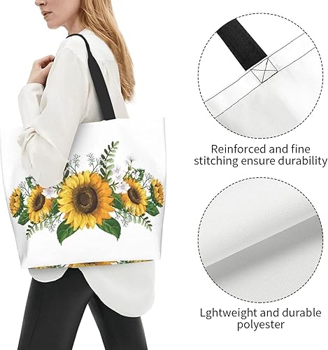 Miniatura 8 de Famame Canvas Tote Bag Large Women Casual Shoulder Bag Handbag Reusable Multipurpose Shopping Grocery Bag For Outdoors