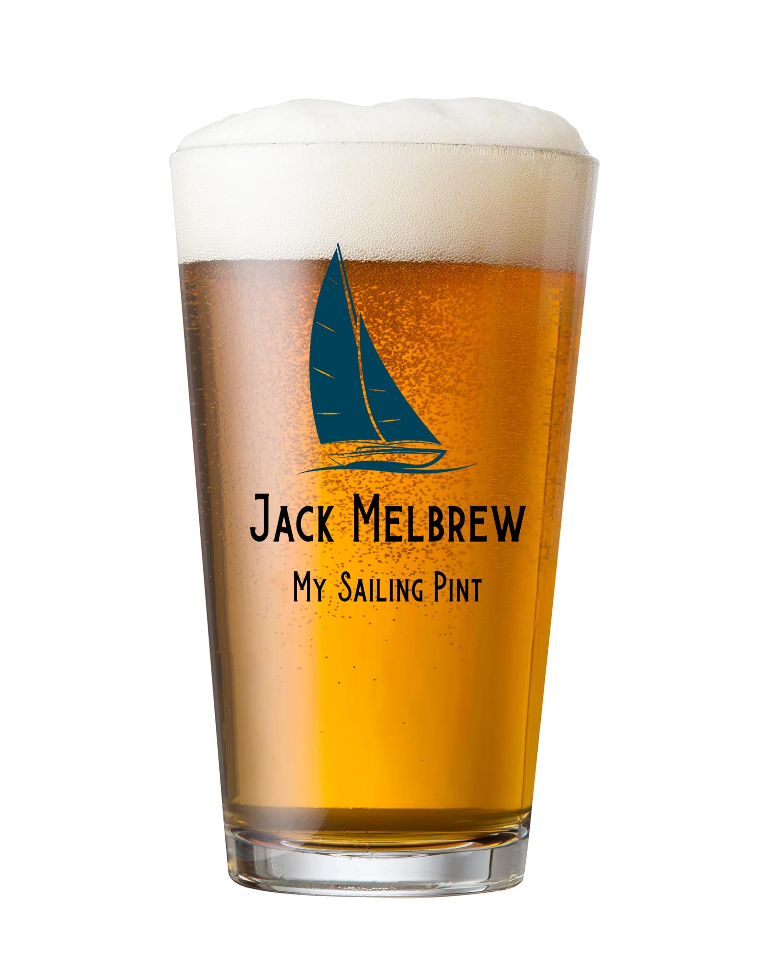 ukgiftstoreonline Personalised Sailing Themed Beer Glass Gift for Birthday Or Events