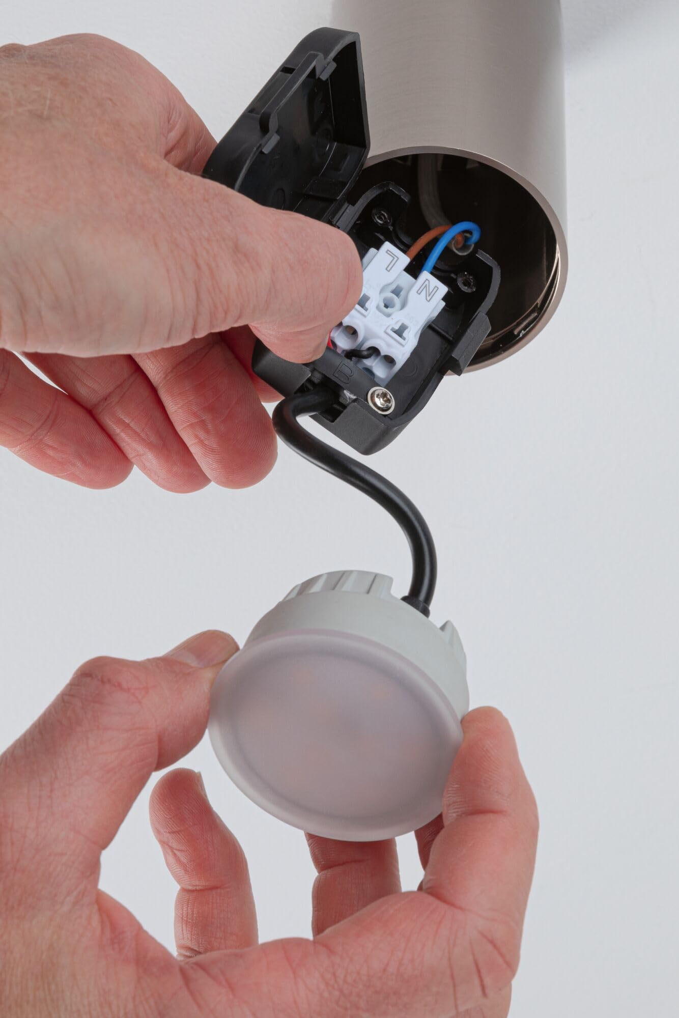 Paulmann 93087 LED Plafonniers Turnal 470lm 3-Step-Dim orientable rond incl. 1x6 Watt dimmable Plafonnier blanc dépoli métal 2700 K Coin