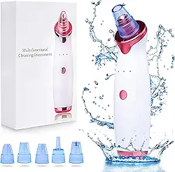 Aspirador de pó removedor de cravos – Aspirador de pó de rosto, kit de extrator de acne elétrico de comedona, ferramenta de sucção recarregável USB com 5 sondas