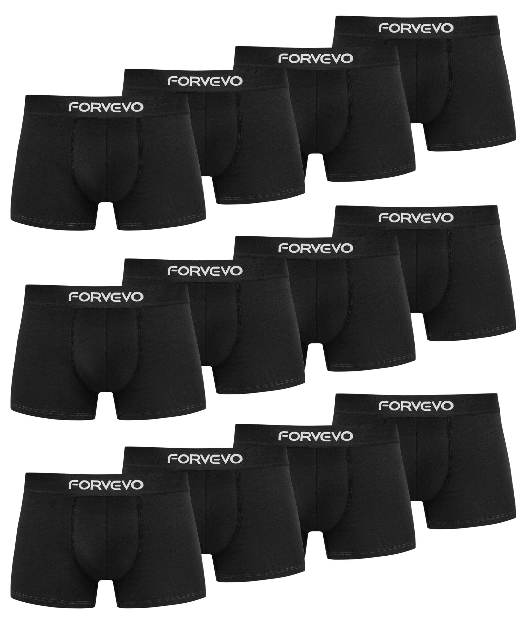 FORVEVO Pack of 12 Men's Cotton Boxer Shorts Underwear Retro Shorts Breathable (Size S - 4XL)