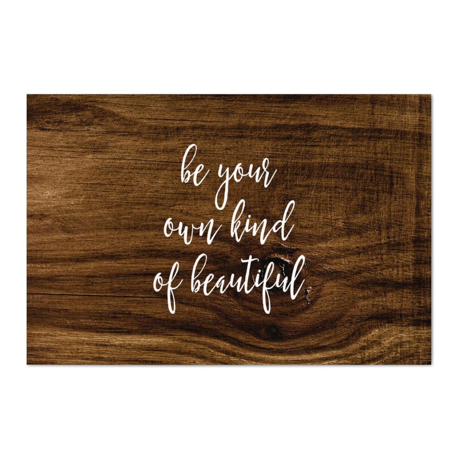 LITTLEGROVE SEEDS Motivational Saying Wood Plaque Be Your Own Kind of Beautiful Wood SignWooden Signs Rustic Wall Hanger Farmhouse Wall Art Wall Decor for Home Bedroom Kitchen Living Room 12x8in