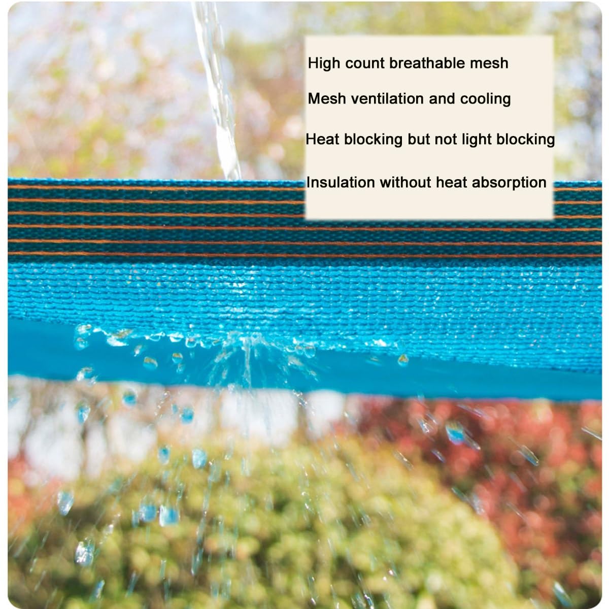 UV-beständiges Sonnenschutztuch für den Außenbereich, mit versenkten Ösen, 70 % Blockierung, blauer Sonnenstoff für Gewächshaus, Terrasse, Hinterhof und Pflanzenschutz (70 x 70 m)