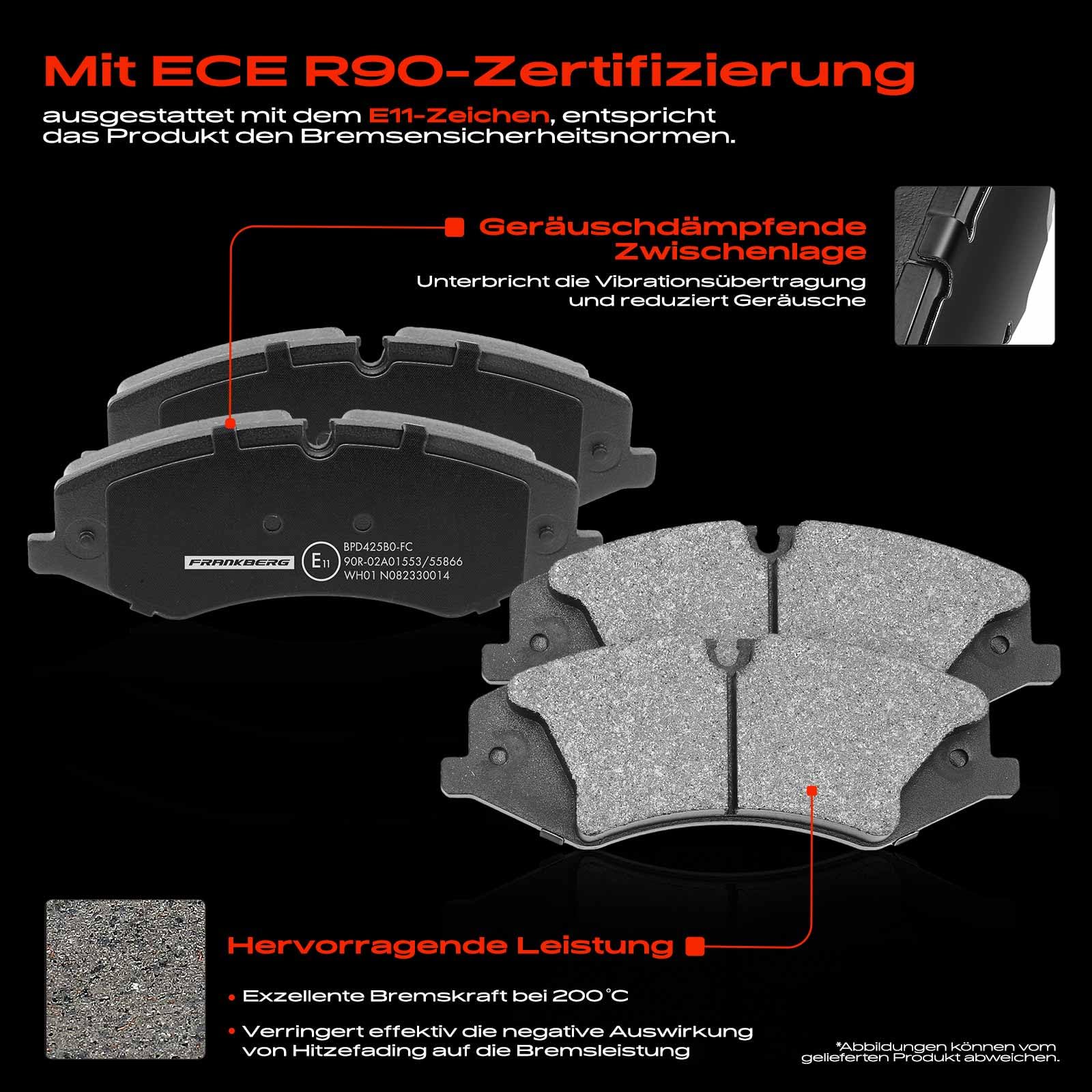 Frankberg Bremsensatz Vorne Kompatibel mit Range Rover Sport L494 L320 Bremsscheiben Bremsbeläge