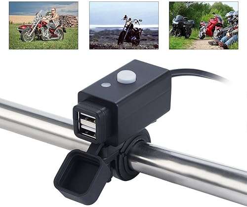 Miniatura 7 de iMESTOU Kit de adaptador de cargador de teléfono USB dual de 5 V 3.1 A con enchufe de desconexión rápida SAE y interruptor de alimentación, montaje