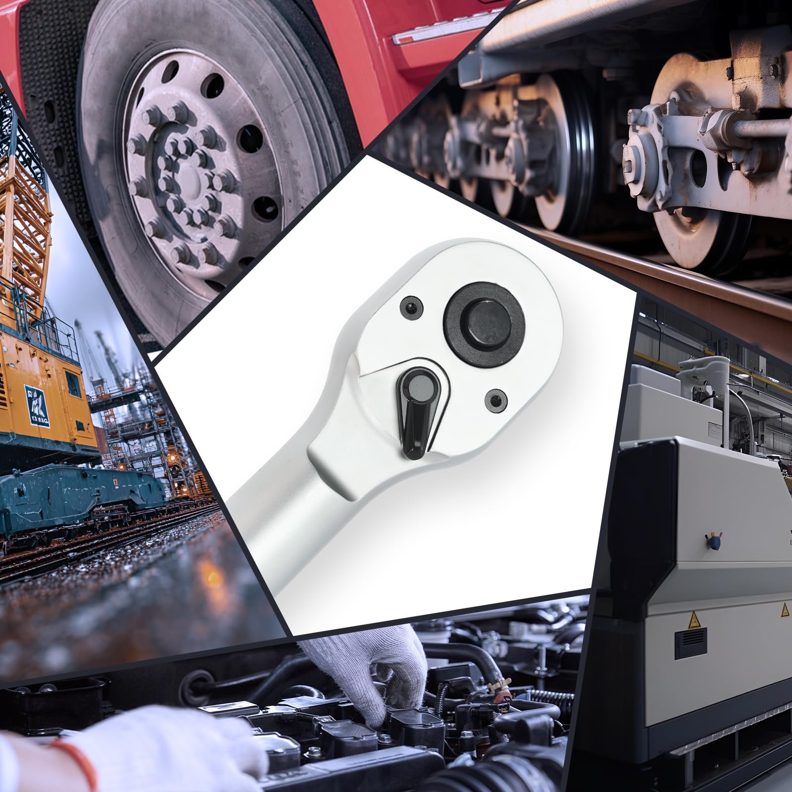 Hairich Chiave dinamometrica 3/4 pollici 200-800 N·m, precisione ±3%, testa a cricchetto a 48 denti, scatola di immagazzinaggio portatile, Torque Wrench per auto, camion e trattore