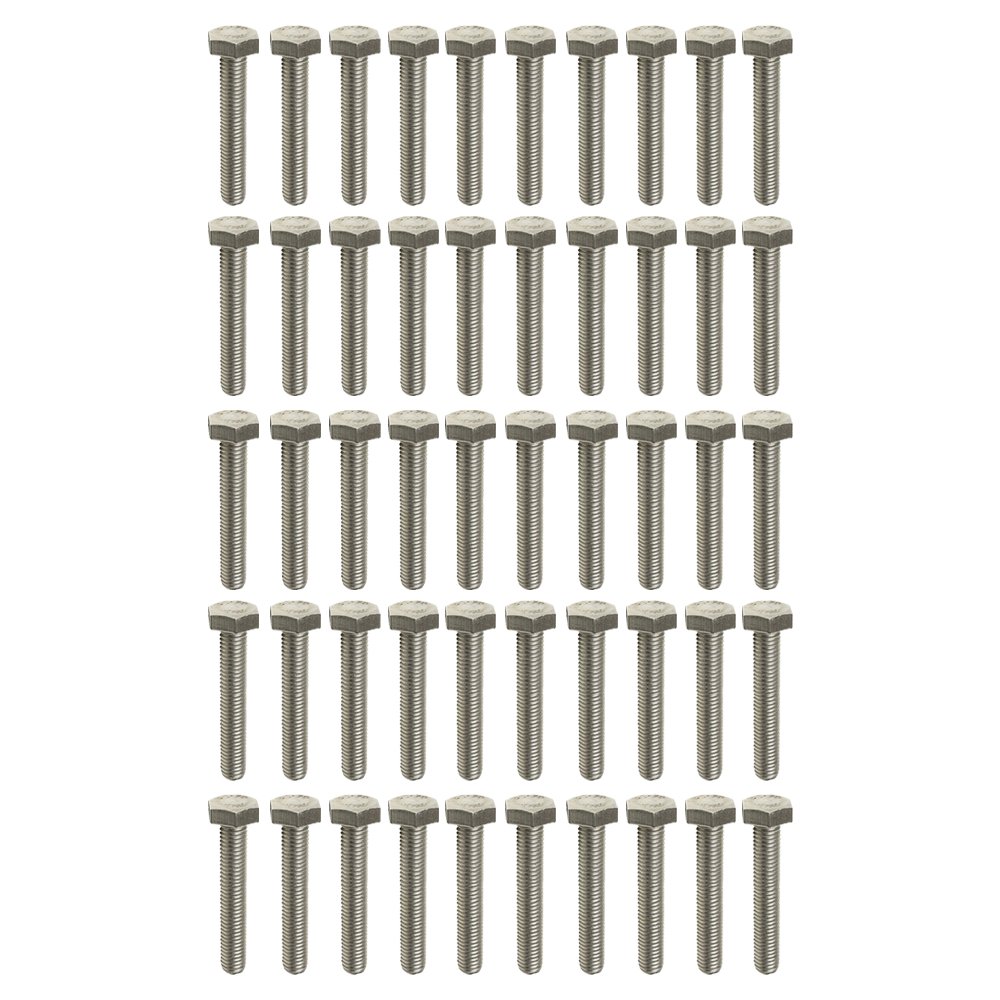 M8 x 40mm Hex Set Screw Hexagon Head Bolt - 50 Pack