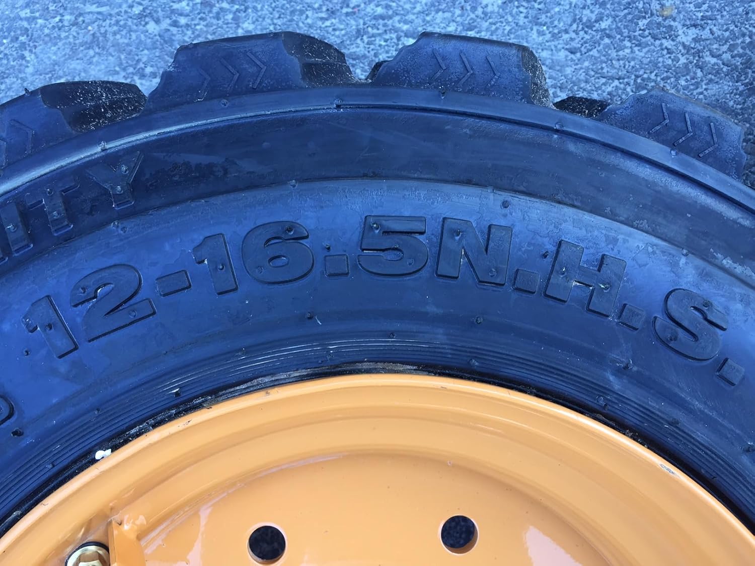 Pair of 2-12-16.5 Forerunner SKS-1 Front Backhoe Loader Tires on Wheels/Rims (8 lug) for 4WD (4X4) Case 580L, 580SL, 580 Super L, 580M, 580SM, 580 Super M - 14PLY -12X16.5
