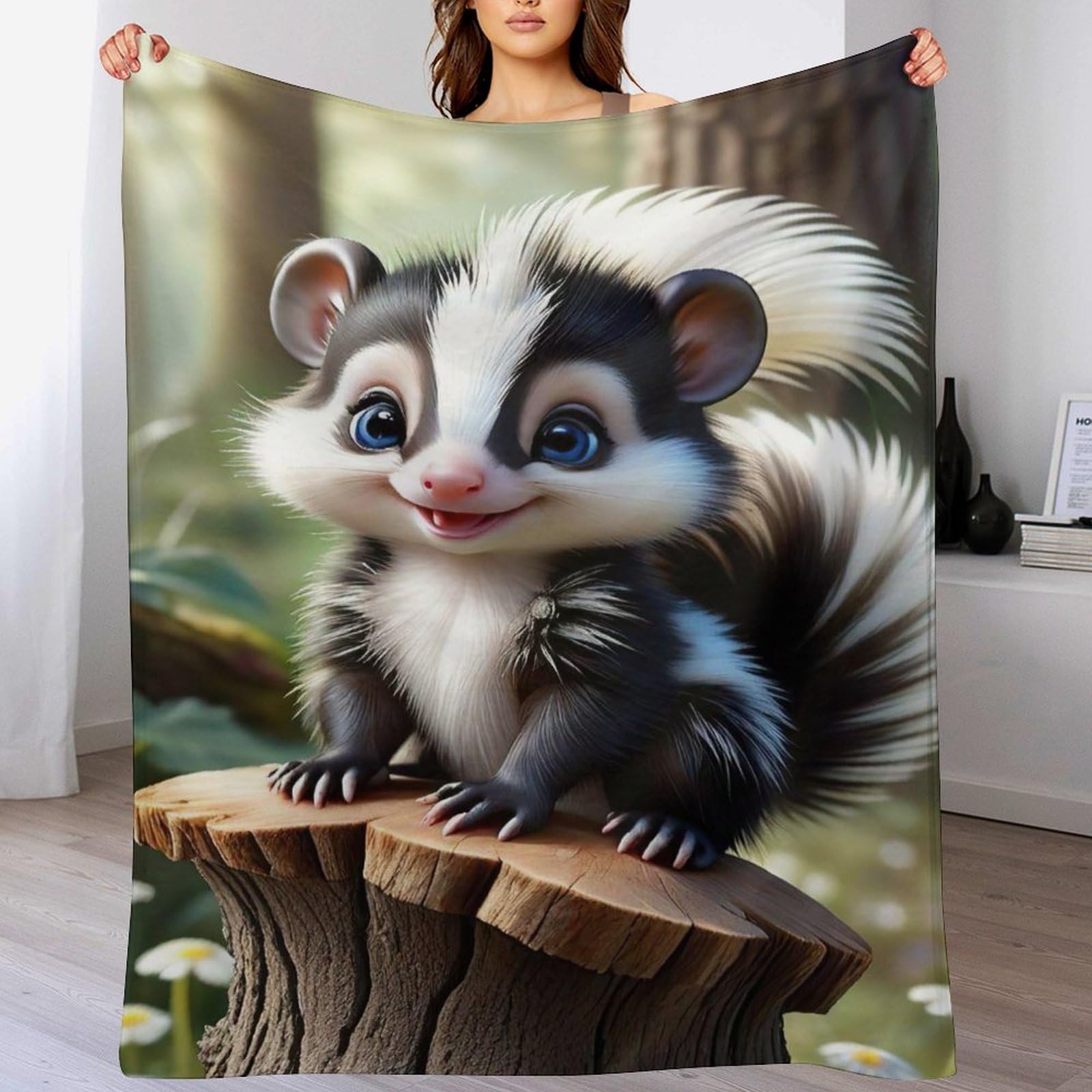 Couverture polaire mouffette 140x180cm en flannel douillette pour lit et canapé