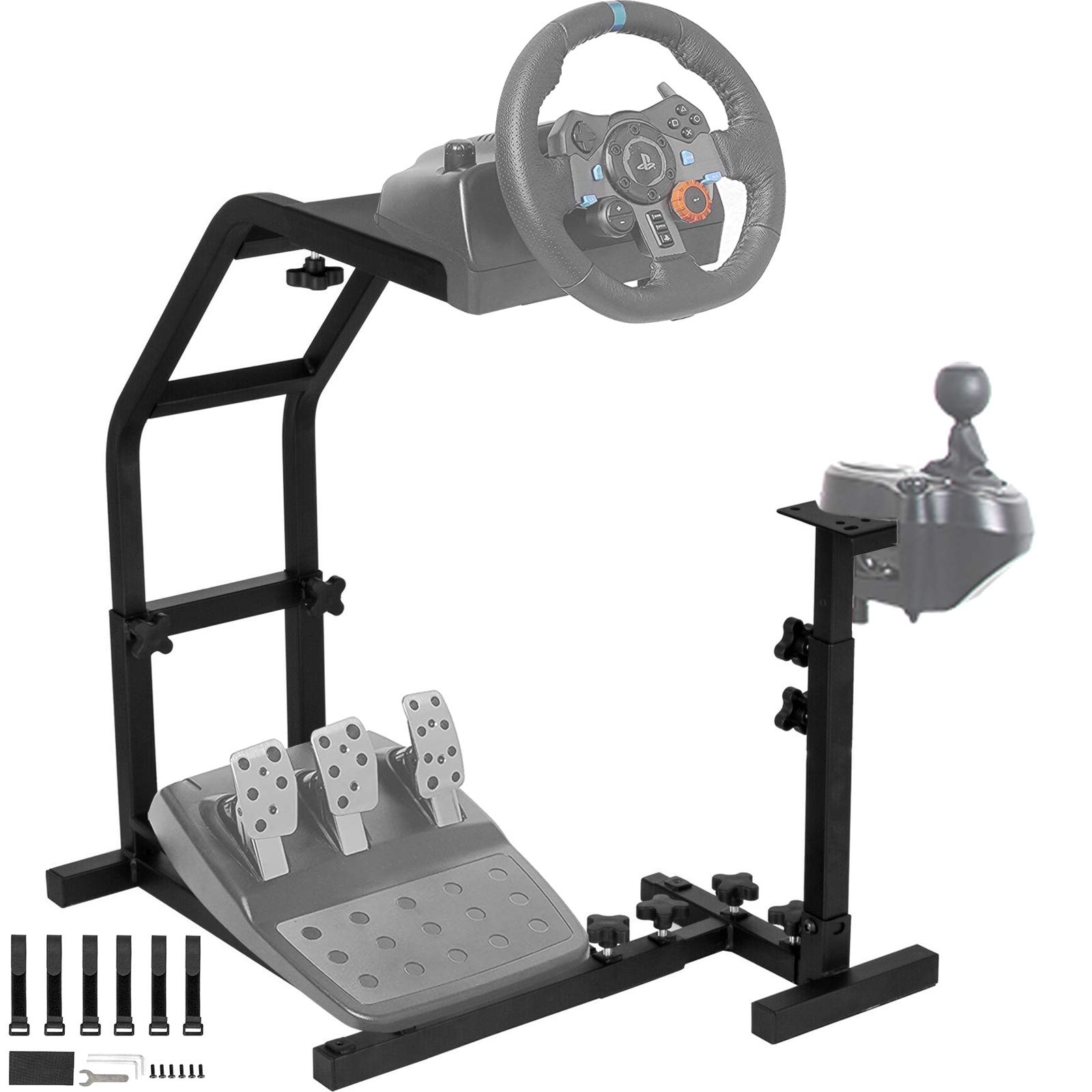 VEVOR Stojak na kierownicę symulatora wyścigów dla Logitech G29, G27 i G25 Racing Wheel Pro Stand Racing Wheel Stand z V2 Wsparcie Game Support koła i pedały nie są wliczone w cenę czarny