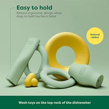 Earth Rated Dog Toy, Enrichment Toy for Adult and Puppy Dogs, Dishwasher and Freezer-Safe, Natural Rubber, Small, Green