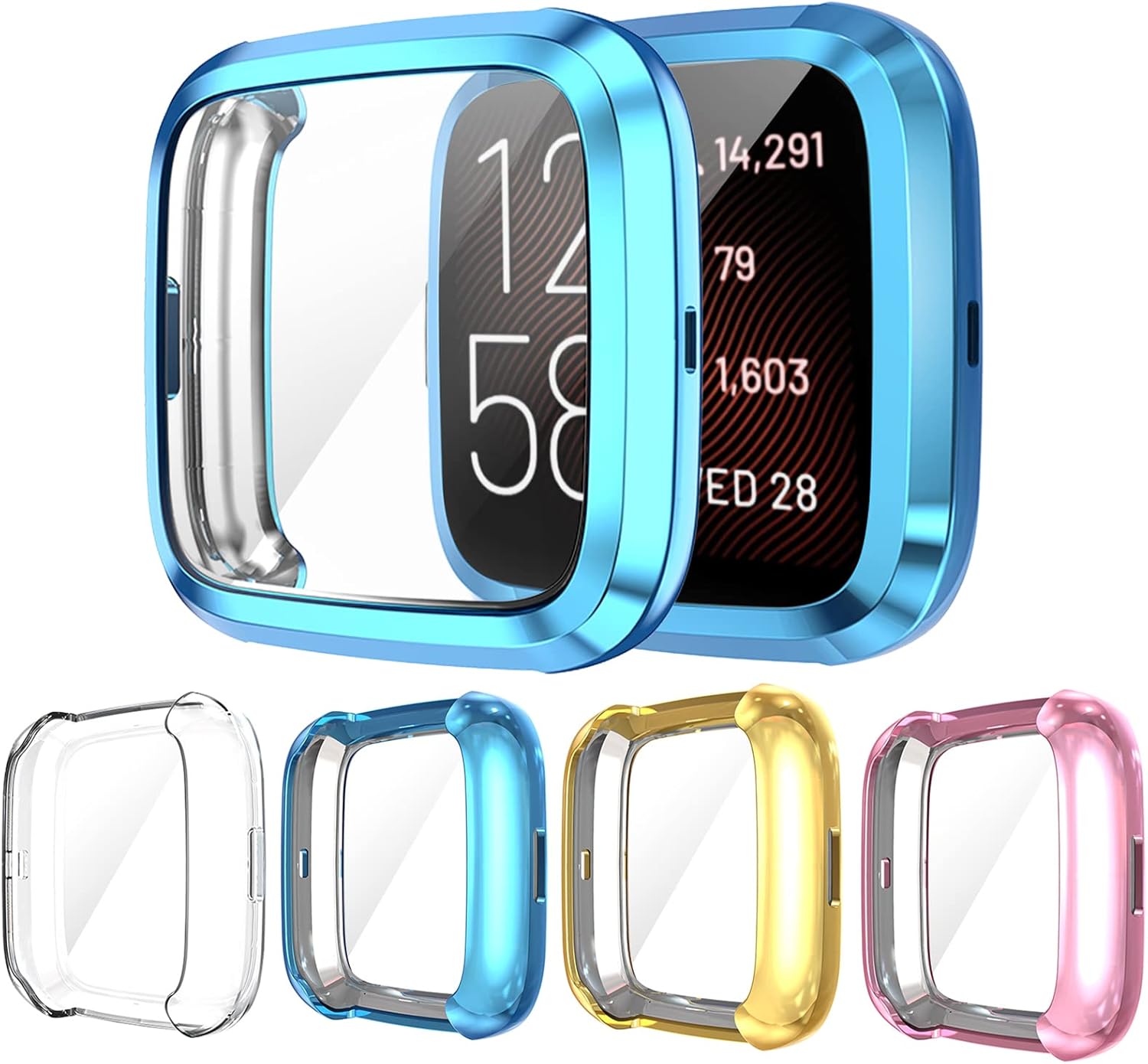 4 Pack Compatible with Fitbit Versa 2 Screen Protector Case