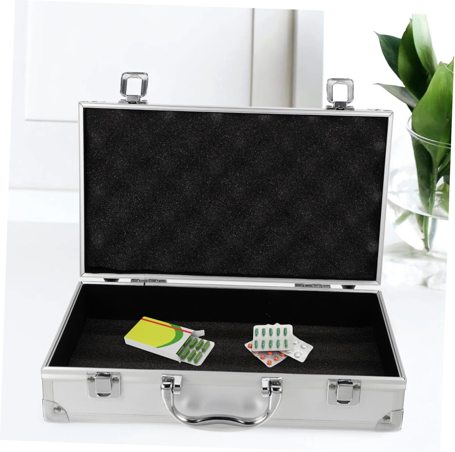 Aluminum Alloy Multi-purpose Storage Case for Medicine Cosmetics and Tools Portable Lightweight Toolbox Easy for Home Office and Travel Use