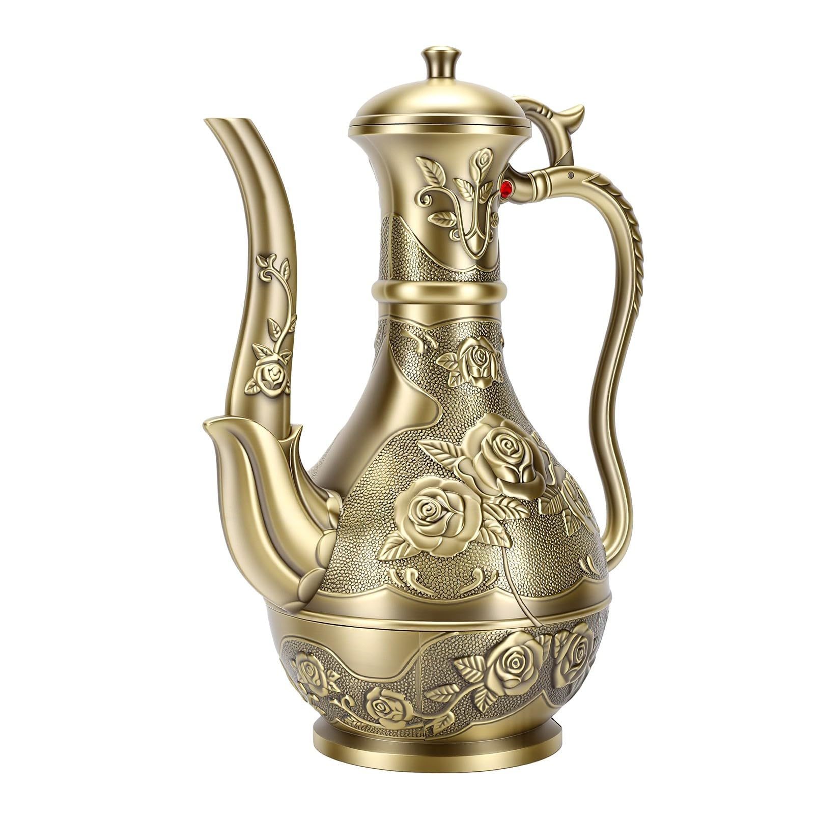 Dzbanek do Herbaty w Stylu Wiktoria skim z Grawerunkiem R anym Metalowy Elegancki Zestaw Parzenia Dekoracyjny Podarunek