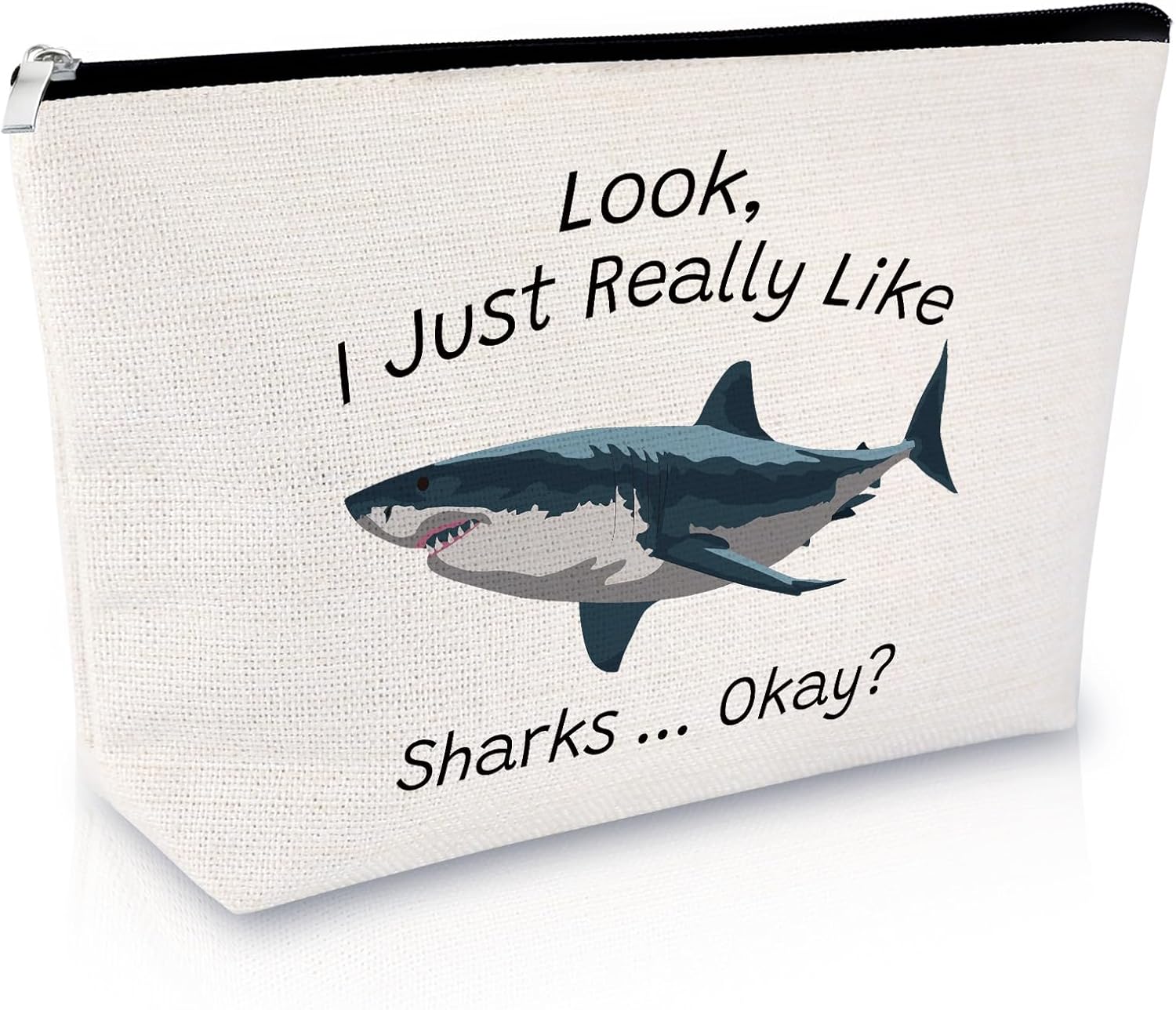 Shark Lover Gift for Women Makeup Bag Shark Themed Gift Animal Lover Gift for Shark Lover Cosmetic Bag Inspirational Gift for Sister Friends Friendship Birthday Graduation Gift Travel Cosmetic Pouch