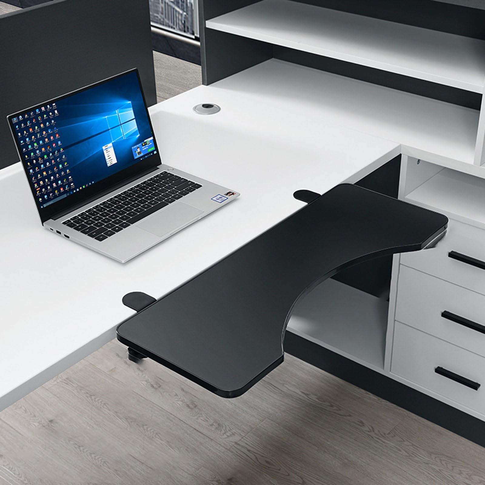 Rallonge De Plateau Clavier Pliable Unikicool - Table D'Extension Bureau Avec Clip, Rangement Pratique Et Ergonomique