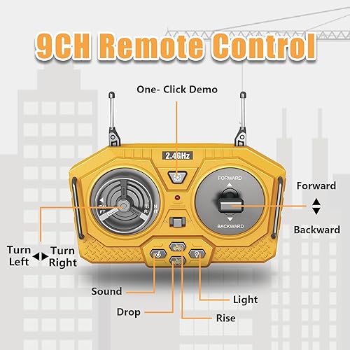 Miniatura 13 de PREPOP Excavadora de juguete con control remoto para niños de 6 a 12 años, el mejor regalo de cumpleaños para niños de 6, 7, 8, 9, 10, 11 años