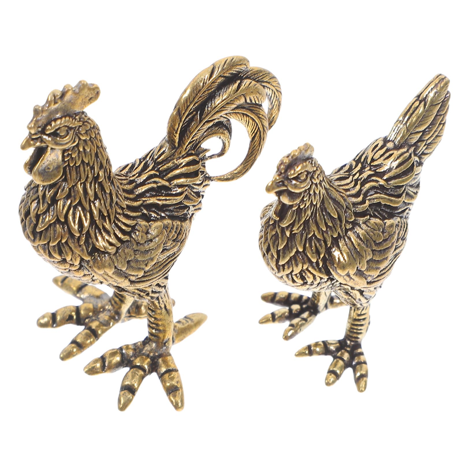 Figurines de coq et poule miniatures à offrir pour une crémaillère ou un mariage