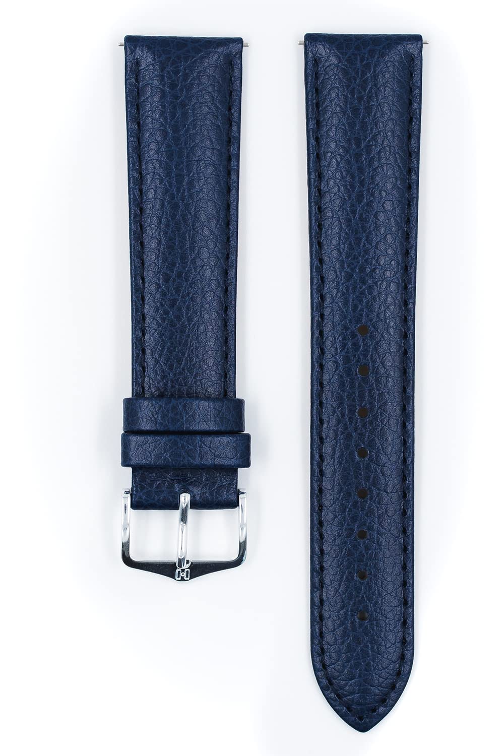 HIRSCH Cinturino Kansas L - vera pelle di vitello - stampa a bufalo - uomo/donna - blu - 22 mm